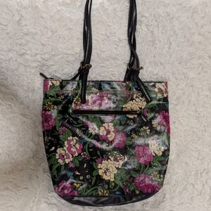 Floral Black Tote Bag
